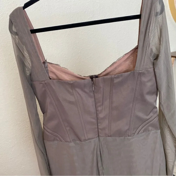 House of‎ CB L  'Safran' Mocha Corset Midi Dress NWOT - Picture 10 of 12